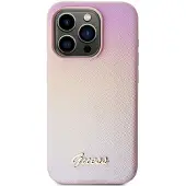 GUESS GUHCP15XPSAIRSP iPhone 15 Pro Max 6,7" rosa/rosa hardcase Saffiano Iridescent Script