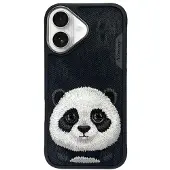 Nimmy Big Eyed Pet 2.0 Panda-etui for iPhone 16 - svart