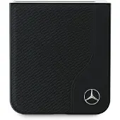 Mercedes MagSafe-etui i lær med treimitasjon for Samsung Galaxy Z Flip 6 - Svart