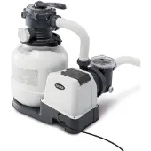 Intex 26646, Sandfilterpumpe, Sort, Hvit, Plast, Basseng på bakken, China, 6-veis ventil
