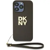 DKNY Pu Leather Stack Logo Wrist Strap Iphone 14 Pro Max Telefondeksel