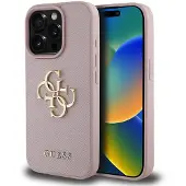 GUESS Pu Grained 4g Metal Logo Iphone 15 Pro Telefondeksel
