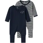 Name it Nattdrakt - Noos - NbnNightsuit - 2-pack - Dark Sapphire - - 50 - Nattdrakt