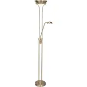 Searchlight LED-gulvlampe Mor & Barn, messing, leselampe, dimbar
