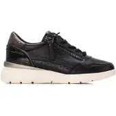 Carmela for woman. 16243001-NEGRO Leather Sneakers 162430 black (39), 3 to 5 cm, Zip, Casual