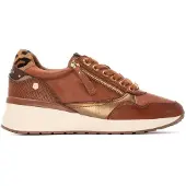 Carmela for woman. 16244202-CAMEL Leather Sneakers 162442 brown (39), 3 to 5 cm, Zip, Casual