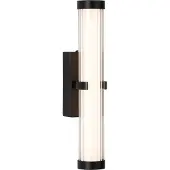 Searchlight Clamp LED-vegglampe, svart/hvitt stål, glass, IP44