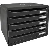 Exacompta Skuffekabinet Big Box med 5 skuffer, sort