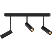 QAZQA Avrundet takspotlight svart GU10 35mm 3-lys justerbar - Kate