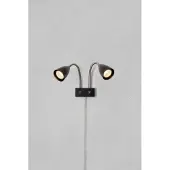 Markslöjd vegglampe Ciro, svart, metall, stikkontakt, GU10