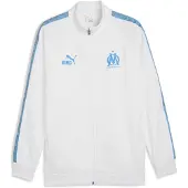 Puma Olympique de Marseille KING Anthem Jacket Men, Clothing, White/Azure, XXL