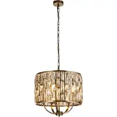 Searchlight Bijou pendellampe, 5-lys, messing, krystallglass