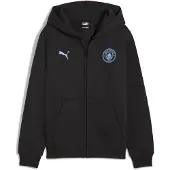 Puma Manchester City FtblEssentials Hooded Jacket Youth, Clothing, Black/Light Blue, 5-6Y