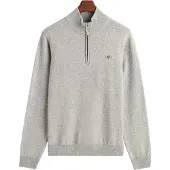 Gant for man. 87213 Very fine sheep's wool pullover with grey half zip (S), Casual