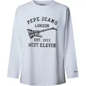 Pepe Jeans for woman. PL5000053 Elora T-shirt white (L), Casual, Cotton, Long sleeve