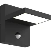 LUCANDE LED-utendørs vegglampe Silvan, antrasitt, sensor, IP54