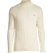 Gant for man. 8050607 Beige knitted pullover with eights (XL), Casual, Cotton