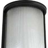LINDBY utendørs LED-vegglampe Calvik, svart, riflet, IP44