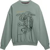Superdry for woman. W2012413A Green Tokyo Narrative Oversized Sweatshirt (M), Casual, Cotton