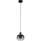 Eglo OILELLA pendellampe i sort med svart-grått klart glass