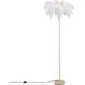 QAZQA Art Deco gulvlampe beige med hvite fjær - Peahen