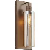 QAZQA Hotel Chic Vegglampe Mørk Bronse med Gult Glass - Stavelot
