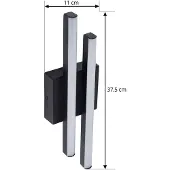 LINDBY utendørs LED-vegglampe Abelia, svart, aluminium, stål