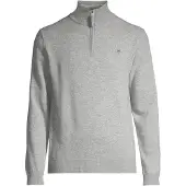 Gant for man. 87213 Very fine sheep's wool pullover with grey half zip (M), Casual