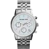 Michael Kors Ritz dameur med kronografskive og sølvfarget reim MK5020