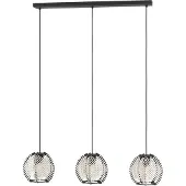 Eglo Waverton hengelampe, svart/hvit, lengde 92 cm, stål/stoff