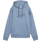 Puma Essentials Script Comfort Hoodie Women, Clothing, Cool Blue, L