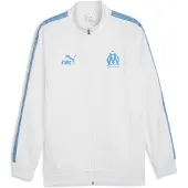 Puma Olympique de Marseille KING Anthem Jacket Men, Clothing, White/Azure, XS