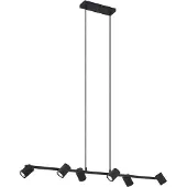 QAZQA Moderne pendellampe sort 6-lys - Jeana Straight