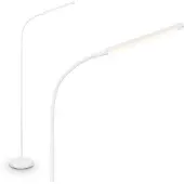 Briloner LED-gulvlampe Mura, hvit, høyde 170 cm, metall, berøringsdimmer