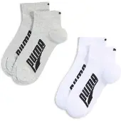 Puma Quarter Socks Unisex (2-pack), Clothing, White/Grey/Black, 35-38