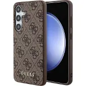 GUESS 4G metallgulllogoetui for Samsung Galaxy S24 - brun