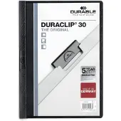 Durable DURACLIP 30 - Klipsfil - for A4 (210 x 297 mm) - kapasitet: 30 ark - svart med transparent frontdeksel