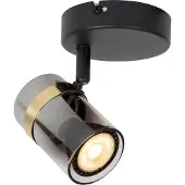 Lucide Downlight Upton, høyde 13 cm, svart/røykgrå, metall