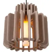 Lucide Hengelampe Rollo, taupe, Ø 40 cm, stoff/metall/glass