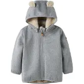Name it Softshell Jakke m. Fleece - NbnMada08 - Grey Melange m. - - 68 - Softshell