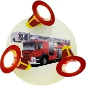 Elobra Vegglampe Brannbil, rød-gul, 3 lyskilder