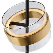 Brilliant LED-gulvlampe Inside, messingfarget/røykgrå, høyde 146 cm