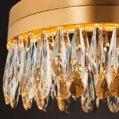 Brilliant LED-taklampe Celestia, Ø 40 cm, messingfarget, krystall