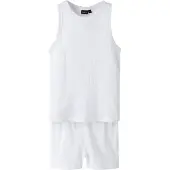 LMTD Pysjamas - NlfNomina - Shorts/Undertrøye - Bright White - - 13-14 år (158-164) - 2-delt nattøy