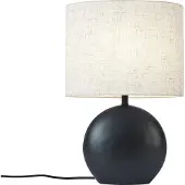 QAZQA Japandi bordlampe svart med linskjerm - Timo