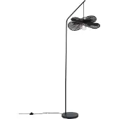 QAZQA Art Deco gulvlampe svart med svart skjerm - Nest