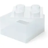 LEGO Storage Brick 4 Top Lid Glitter Translucent