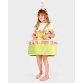 Den Goda Fen Kostymer - Dress Cake m Diadem - Green - - 4-6 år (104-116) - Kostymer