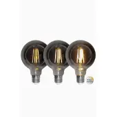 Star Trading LED-lampe E27 G95 Soft Glow Smoke 3-trinns minne