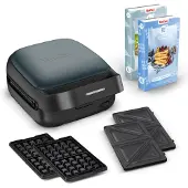 Tefal SW862BF0 toastjern/vaffeljern 700 W, svart/mørkegrønn